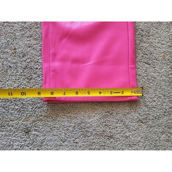 Judy Blue women's hot pink high rise tummy control faux leather pants size 15/32 - Picture 10 of 12